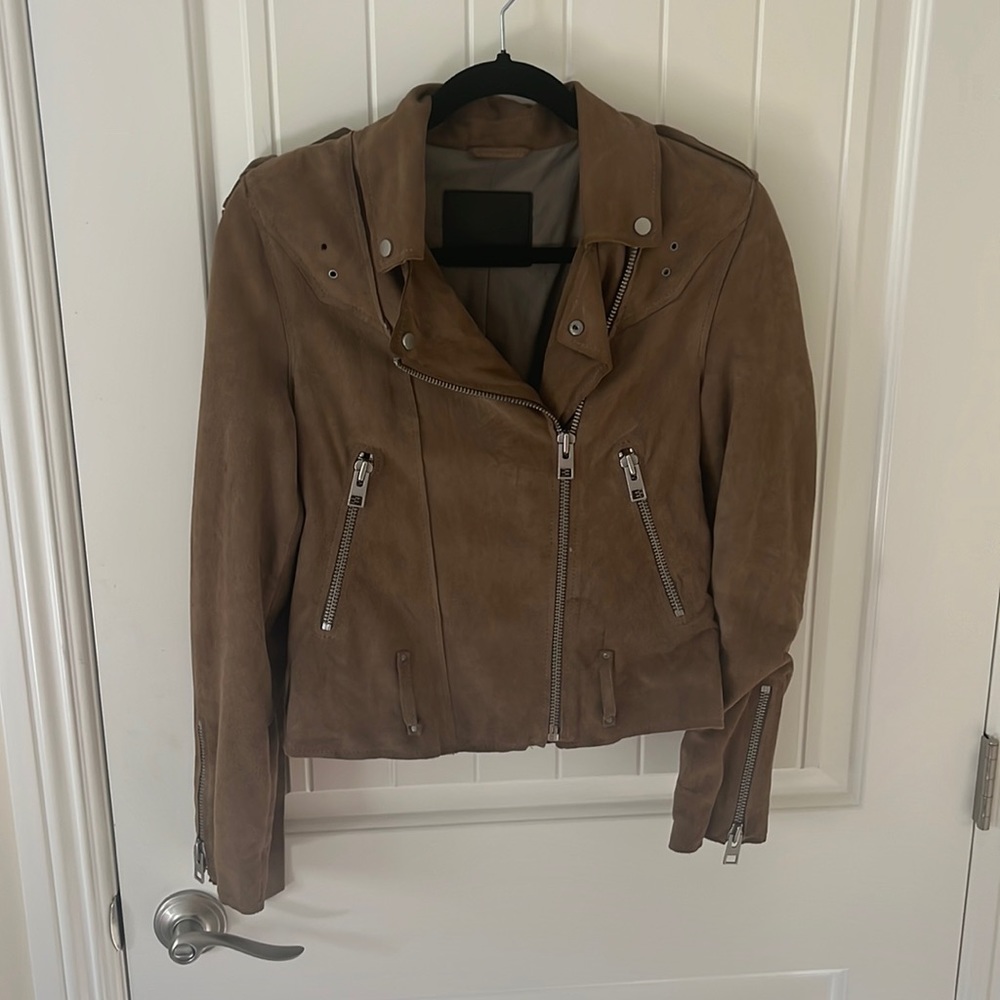 ALL SAINTS Brown Leather Jacket